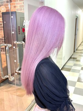 アロマ 仙台店(AROMA) ホワイトピンク/高発色/ブリーチ２回/韓国トレンド/艶感カラー