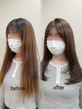 フィー 北千住店(fee) [柴尾style]ココアベージュ/黒髪/レイヤー/小顔/ミディアム