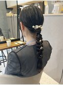 お呼ばれヘアセット◎ 編みおろしヘア
