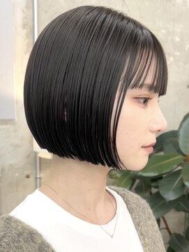 ノード(NODE) 栄黒髪垢抜け丸みシルエットボブヘア