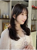 内巻きレイヤー・ブリーチ無し・お顔周りカット