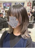 インナーカラー ウルフカット シルバー ダブルカラー