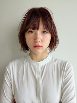 アンドレイ 表参道(andrey) 着物ヘア/ダークアッシュ/ミディアムレイヤーカット/表参道