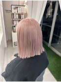 ブリーチカラーでくすみベビーピンクに◎