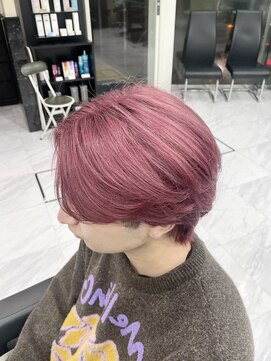 REEED 渋谷店　メンズ縮毛矯正/ニュアンスパーマ【リード】【4/3 NEW OPEN（予定）】 《メンズブリーチカラー》チェリーピンク
