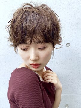モリオ フロム ロンドン 成増店 マッシュショートパーマ_アッシュブラウン,オフィスコンサバ