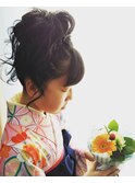 卒業式、編み込みヘアセット