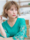 ホワイトベージュ×ニュアンスカール