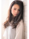 前髪大人かわいいココアブラウンレッドゆるふわフリンジウェーブ