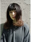 黒髪ミディアム　look1