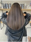 オリーブベージュ_グレージュカラーボブウルフ_Y58
