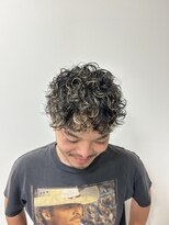 ヘアー ガーデン HAIR Garden men's highlight poodle perm/ミントアッシュ/オンブレ/20代30代