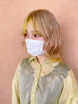 ラル(Lull)&nbsp;【ピンクミルクティー×デザインイエロー】髪質改善ダブルカラー