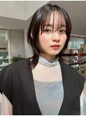 シアーカラー ショート 姫カット ダークアッシュ 魅力倍増カール
