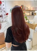 レイヤーとも相性抜群！ブリーチなしカシスレッド
