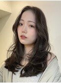レイヤーカット×グレージュ/透明感カラー/顔まわりレイヤー