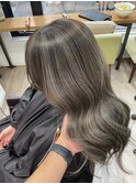 ハイライトカラーミルクティーケアブリーチ白髪ぼかし髪質改善