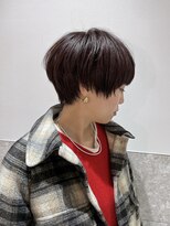 ソエル(Soell)&nbsp;マッシュショート　ボルドーカラー　くびれショート　似合わせ