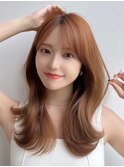 韓国ヘア　2wayバング  レイヤーカット くびれヘア  顔周り