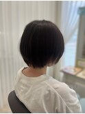 ショートレイヤー×オリーブベージュ