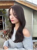 レイヤーカット/前髪なし/透明感カラー/ツヤ髪