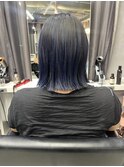 グラデーションカラーブルーカラーボブ