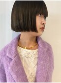 オリーブブラウン　ミニボブ　