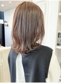 福山市美容室Caaryレイヤーセミロングナチュラル外ハネヘア