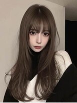 ロッソ 大橋店(Rosso) ナチュラルブラウンの顔まわりロング【大橋】