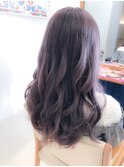 パープルカラーブリーチアッシュ☆ゆるふわロングヘア