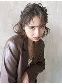 ボブアレンジ_アースカラーくびれヘアツートンカラー_28971