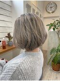 ボブショート×ホワイトベージュ☆シアーベージュ