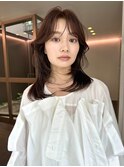 ミニウルフレイヤーカット顔周り前髪韓国ミディアムロング/柏