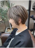【山本智文】脱白髪ハイライト大人女性ショートカット