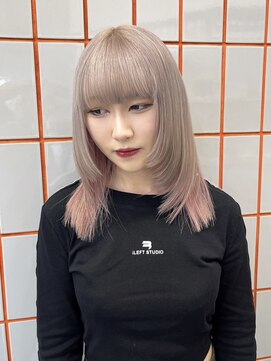 ペレ 渋谷(PELE) デザインカラー/レイヤーカット/ウェットヘア/オリーブベージュ