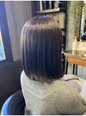 肩レングスボブ×グレージュ