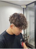 スペインカール/スパイラルパーマ/メンズ/波巻き/フェード