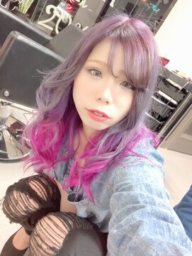 ヘアーバズール(hair Buzl) グラデーションパープルピンク