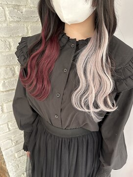 リゼル シブヤ(RISEL SHIBUYA) エクステでショートからロングに！インナーレッド&シルバー