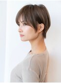 20代30代大人かわいい斜めバンググレージュカラー小顔前髪ボブ