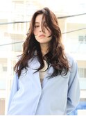 かきあげバング/外国人風ウェーブ/ウェットヘア/暗髪/FIEL東戸塚