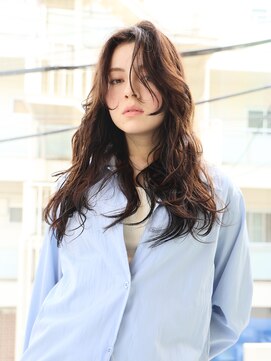 エムスラッシュフィール 東戸塚(M.SLASH FIEL) かきあげバング/外国人風ウェーブ/ウェットヘア/暗髪/FIEL東戸塚