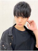 博多/髪質改善/ブルーブラック×マッシュフェザーショート