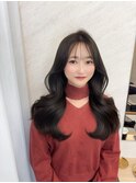韓国へアナチュラル レイヤーカット透明感グレージュ豊川