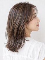 ムーン 仙台一番町店(OON)&nbsp;ミディアムレイヤー/白髪ぼかしハイライト/40代50代/髪質改善