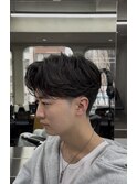 センターパートニュアンスパーマ