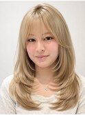 韓国風レイヤーカット髪質改善ダブルカラーハッシュカット