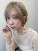 マレットヘアハイライト髪質改善オリーブグレーココアベージュ