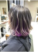 内側バイオレットインナーカラーバター☆アッシュブリーチ