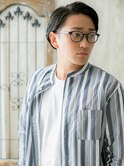 ≪mod's men≫ダークアッシュ七三オールバックセミウェットヘアP